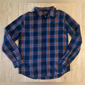 Prana Men’s Dolberg Flannel Long-Sleeved Plaid Button-Down Slim Fit Shirt, Sz M